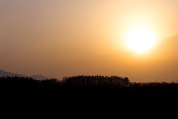 山村から見た夕景
