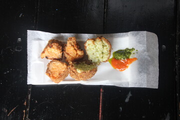 Falafel balls served on a plate 
