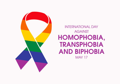 International Day Against Homophobia, Transphobia And Biphobia Vector. LGBT Rainbow Pride Flag Awareness Ribbon Icon Vector. Gay Pride Symbol Ribbon Vector. May 17. Important Day