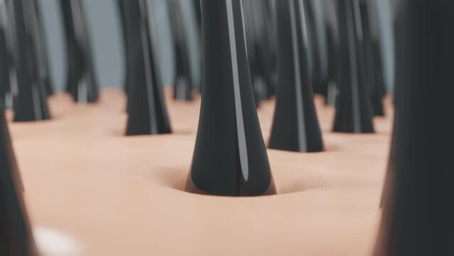 Nourish hair of shampoo or serum. Repair damaged hair. 3d rendering.	
