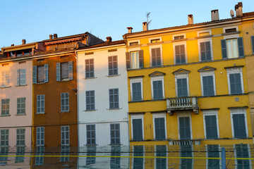 Fototapeta na wymiar Buildings of Parma at evening