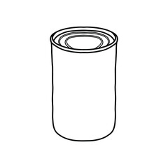 Round paper box for tea or other bulk products. Outline vector realistic mockup.