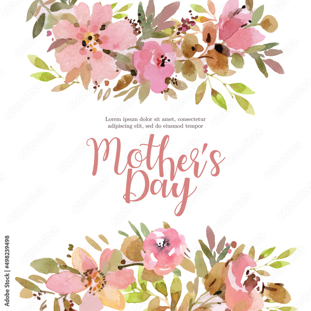 Wall mural Lovely Mother's Day background in watercolor style/ Greeting card