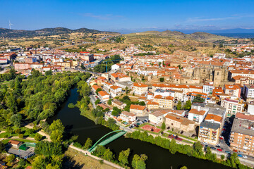 Naklejka premium Aerial panorama of Plasencia in the province of Caceres, Extremadura, Western Spain