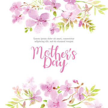 Lovely Mother's Day background in watercolor style/ Greeting card