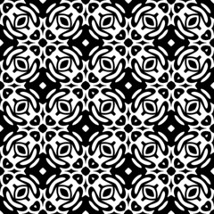 Abstract Vector Seamless Black and White home Pattern Background . background design with texture, geometric pattern, triangles, star, line and circle shapes in artsy style illustration.