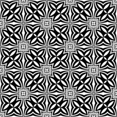 Subtle white and beige background. Simple geometric ornament. Delicate graphic texture with diamond shapes, stars, rhombuses, square grid. Decorative design.Black color lines.Great design for fabric.