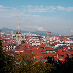 Obraz premium city view from Bilbao city, Spain, travel destinations