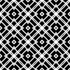 Subtle white and beige background. Simple geometric ornament. Delicate graphic texture with diamond shapes, stars, rhombuses, square grid. Decorative design.Black color lines.Great design for fabric.