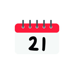 Vector calendar 21 day for website, cv, presentation 