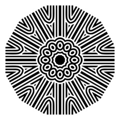 Simple Mandala Shape for Coloring. Vector Mandala.Oriental. Book Page. Outline.Easy mandala, simple mandalas coloring page on white background.Easy mandala, basic and simple mandalas coloring book.