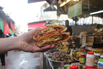Grilled meat in pita bread 