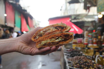 Grilled meat in pita bread 