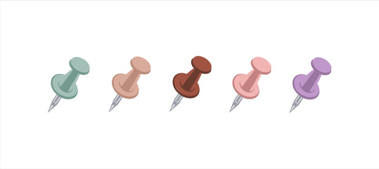 illustration of a set of pins in calm pastel colors