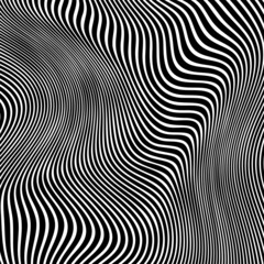 Abstract wave element for design. Digital frequency track equalizer. Stylized line art background. Vector illustration. Wave with lines created using blend tool. Curved wavy line, smooth stripe.