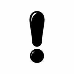 Black exclamation mark with small white highlights. Vector illustration.