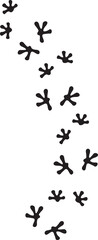 Fototapeta na wymiar Lizard footprints black and white (print track). Vector illustration.