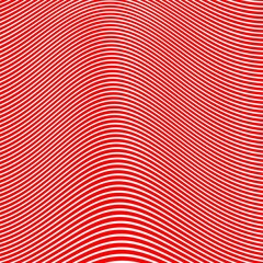 Abstract Red and White Geometric Pattern with Waves. Striped Structural Texture. Raster Illustration.Black and white stripes made in illustrator and rasterized.Stripes pattern for backgrounds.	
