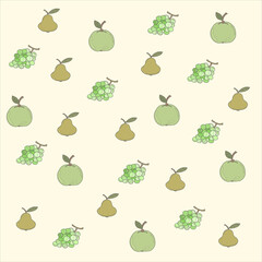 fruit grapes apple pear background