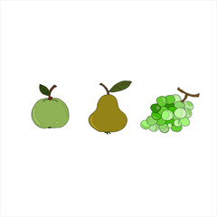 fruit grapes apple pear background