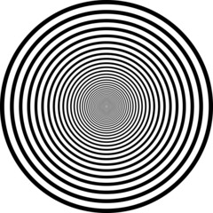 Hypnosis Spiral, concept for hypnosis, unconscious, chaos, extrasensory perception, psychic, stress, strain, optical illusion, headache, migraine. Black and white.