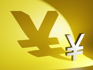 Obraz premium 影を落とす日本円の象徴YEN