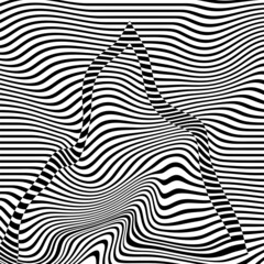 Abstract Black and White Abstract Lines.Abstract pattern of wavy stripes or rippled 3D relief black and white lines background. Vector twisted curved stripe modern trendy.Wavy Lines Optical.