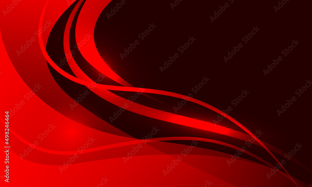 Poster abstract red wave curve dynamic design modern luxury creative background vector