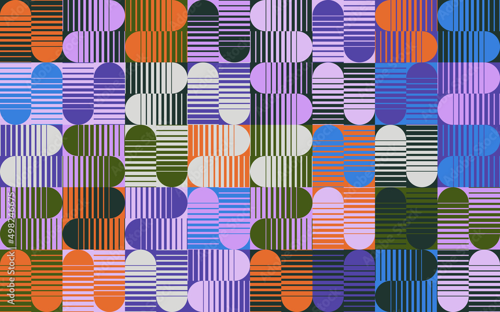 Poster seamless pattern vector graphics design made with abstract geometric shapes and forms
