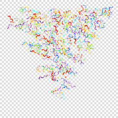 Color serpentine carnival red spiral ribbon curly