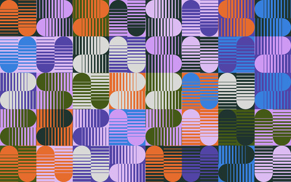 Seamless Pattern Vector Graphics Design Made With Abstract Geometric Shapes And Forms