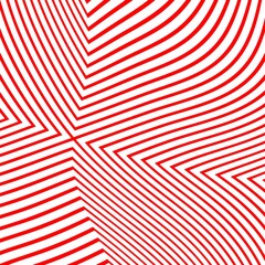 Abstract Red and White Geometric Pattern with Waves. Striped Structural Texture. Raster Illustration.Black and white stripes made in illustrator and rasterized.Stripes pattern for backgrounds.