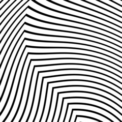 Abstract Black and White Geometric Pattern with Waves. Striped Structural Texture. Raster Illustration.Black and white stripes made in illustrator and rasterized.Stripes pattern for backgrounds.