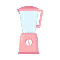 Kitchen pink blender. Flat vector illustration