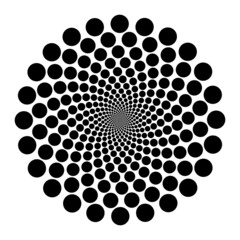 Halftone dots in circle shape. round logo. Dotted frame. spiral design element.Abstract dotted circles. Circular dots. Halftone effect.Halftone circular frame logo. The circle points are isolated.