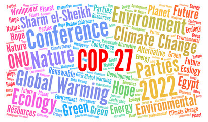 Obraz premium COP 27 in Sharm el-Sheikh Egypt world cloud 