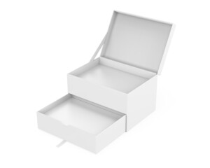 Blank double layer hard box template, 3d render illustration.