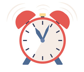 Alarm clock icon. Wake up. Alarm stopwatch timer. Vector flat illustration