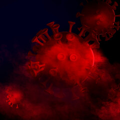 Coronavirus COVID-19 background. 3D Coronavirus COVID-19 background. 3D illustration
