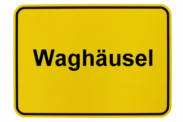 Illustration eines Ortsschildes der Stadt Waghäusel - obrazy, fototapety, plakaty