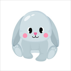 Vector illustration of cute Rabbit on white background