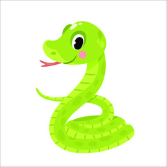 Vector illustration of cute Snake on white background

