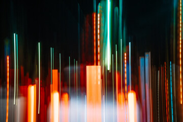 abstract background with light trails in traffic