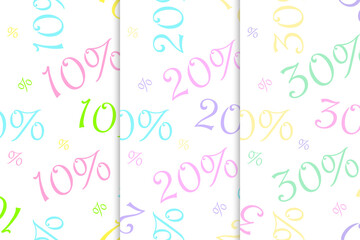 Set of sale colorful Seamless pattern