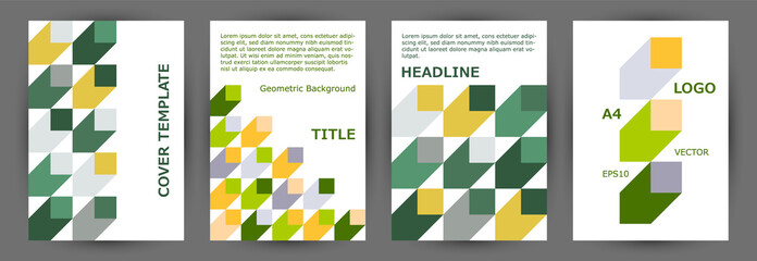Corporate brochure cover layout collection vector design. Modernism style vintage banner layout
