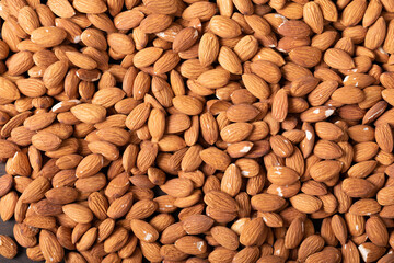 Full frame shot of nutritious almond nuts with copy space