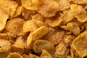 Full frame shot of crunchy cornflakes with copy space