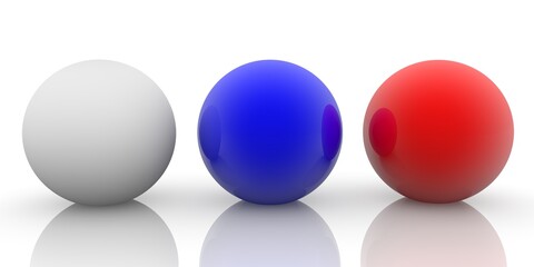 An abstract concept from three toy balls in Russian national colors