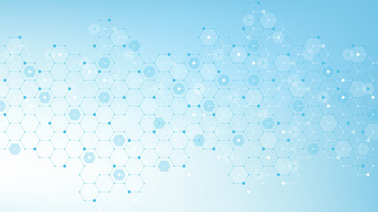 Health care and medical pattern innovation concept background design. Abstract geometric hexagons shape medicine and science background. Vector illustration