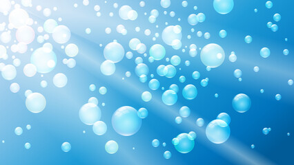 White bubbles on blue background Web size
